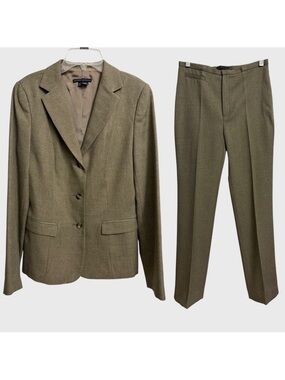 NWT Vintage ZARA Women's Pant Suit Set Size 6 Beige Earthy Neutral Preppy